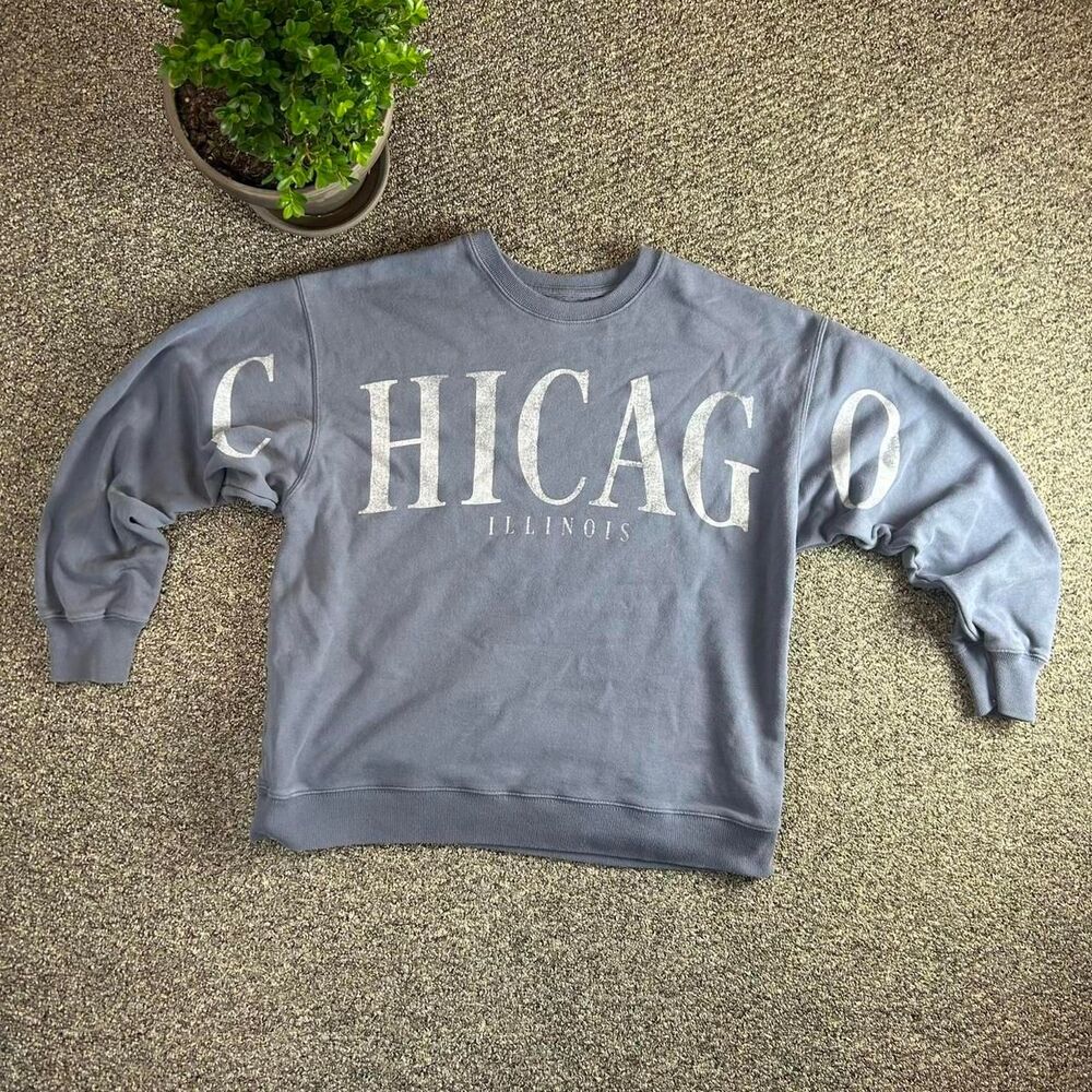 Hollister-co Men's Blue and Navy Sweatshirt